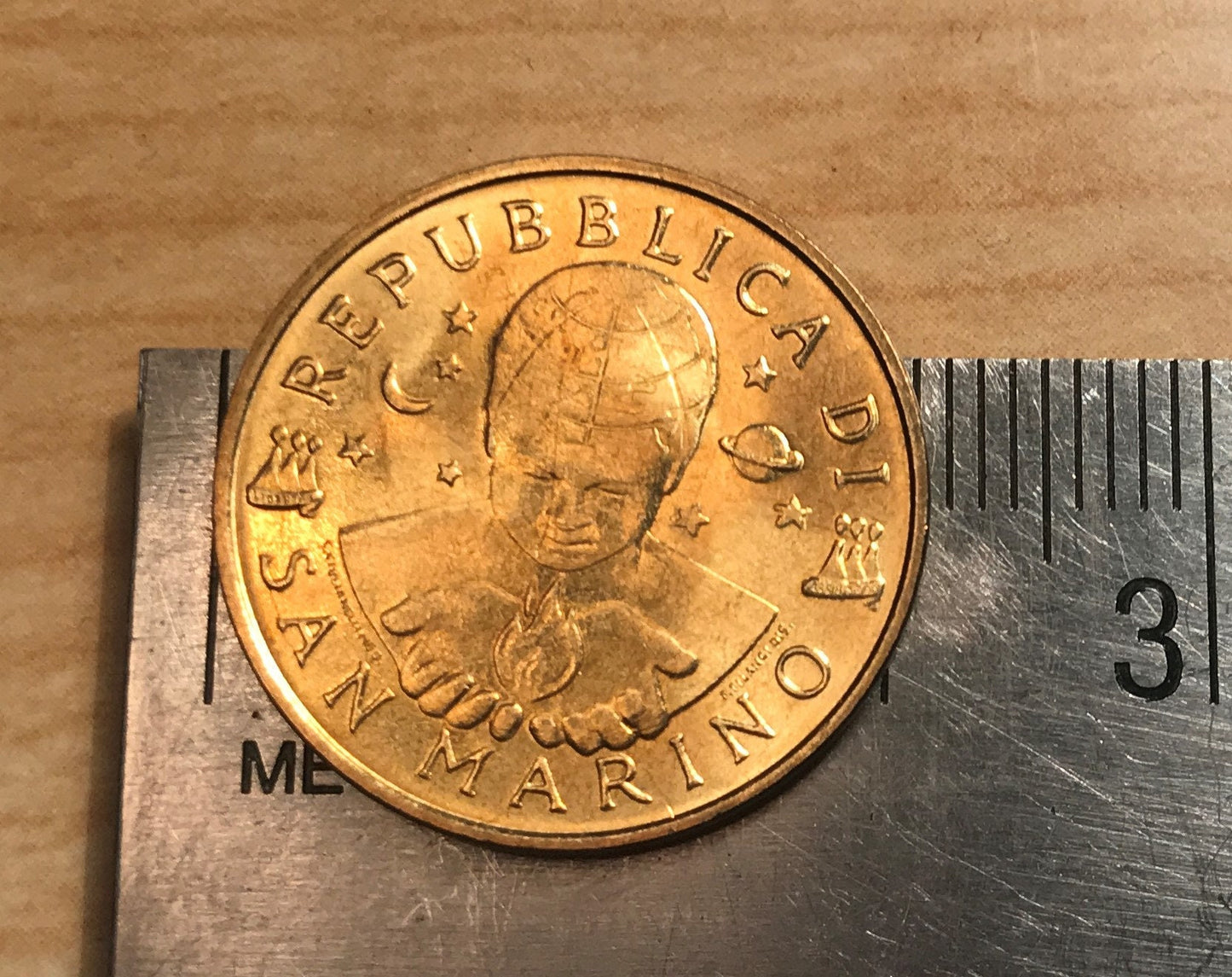 Solidarity San Marino Authentic Coin Money 20 Lire for Jewelry and Craft Making