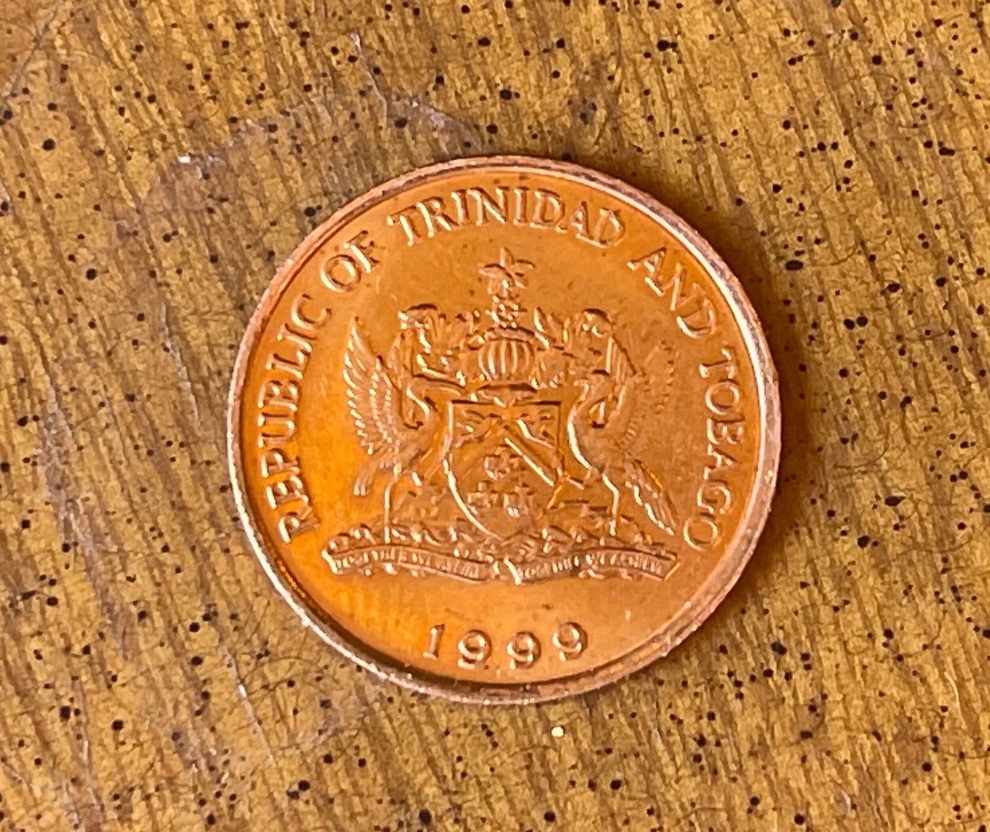 Bird of Paradise 5 Cents Trinidad & Tobago Authentic Coin Money for Jewelry and Craft Making