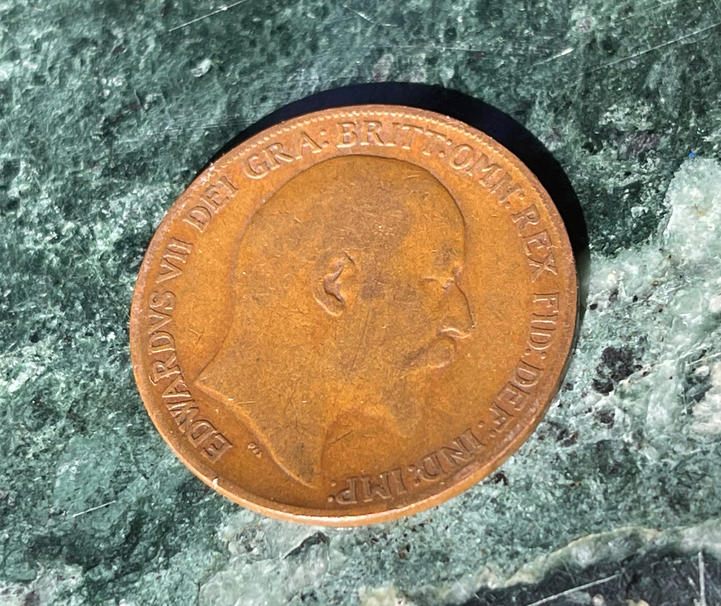 Britannia with Trident & King Edward VII Great Britain 1 Penny Authentic Coin Money Cent for Jewelry: Condition Only FAIR