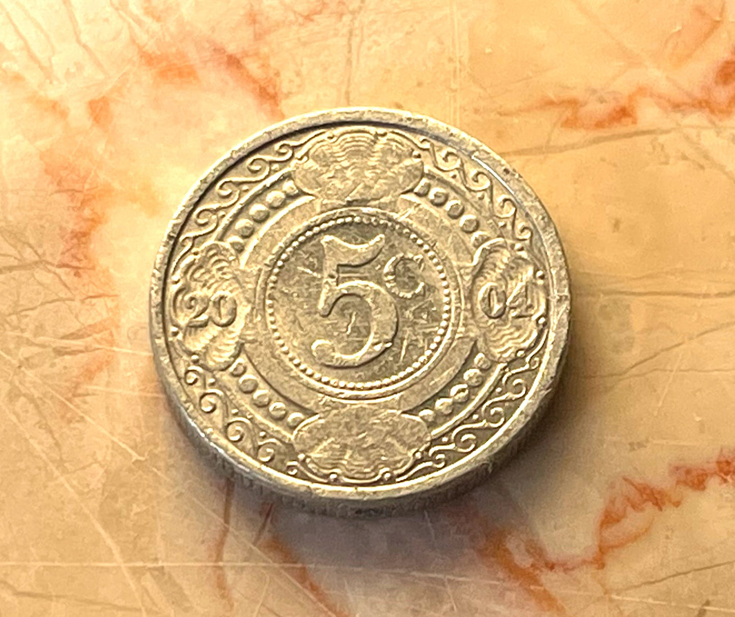 Curaçao Orange 5 Cents Netherlands Antilles Authentic Coin Money for Jewelry and Craft Making (Curaçao Liqueur) (Triple Sec) (Witbier)