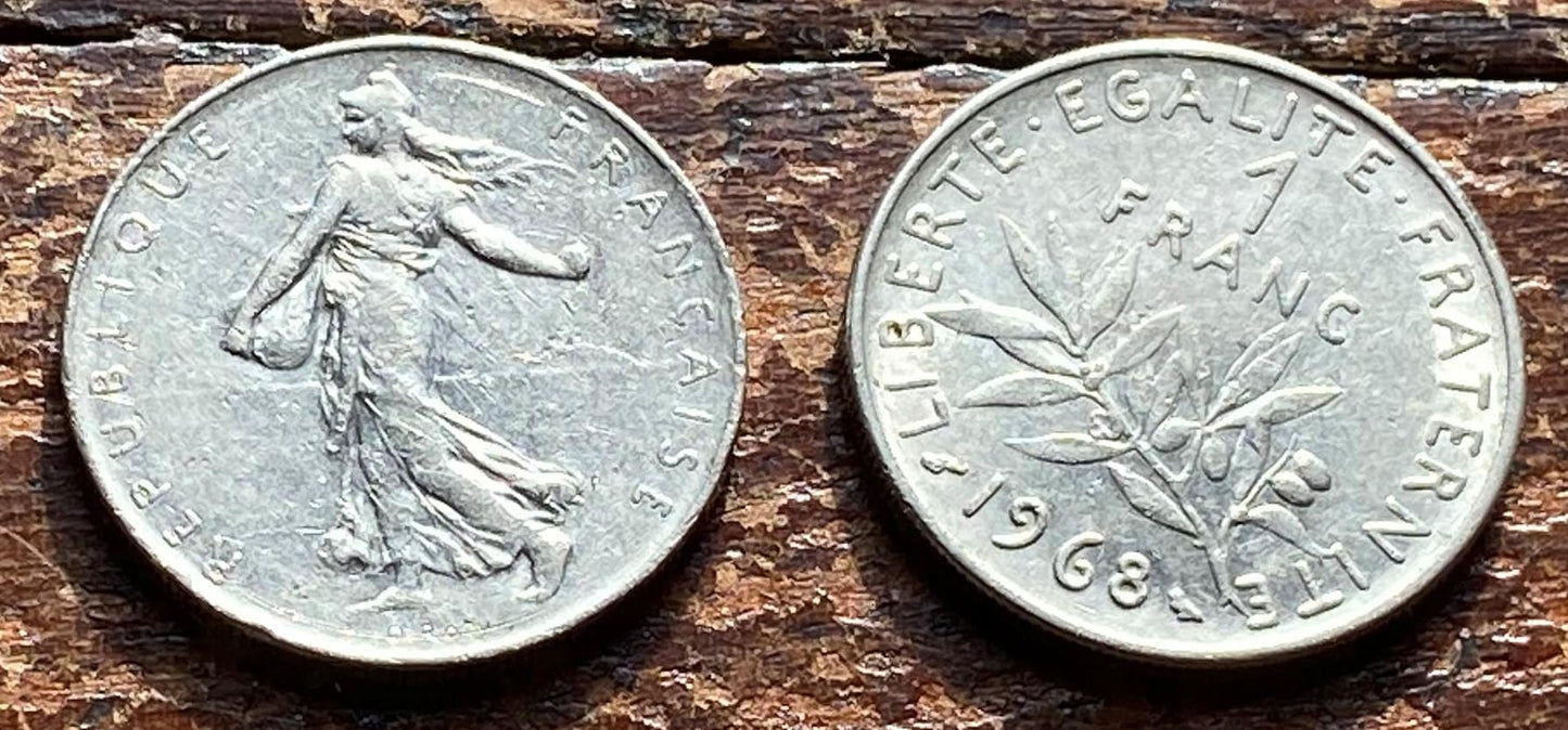 Liberté, égalité, fraternité + Olive Branch & Sower French Authentic Coin Money Franc for Jewelry and Craft Making