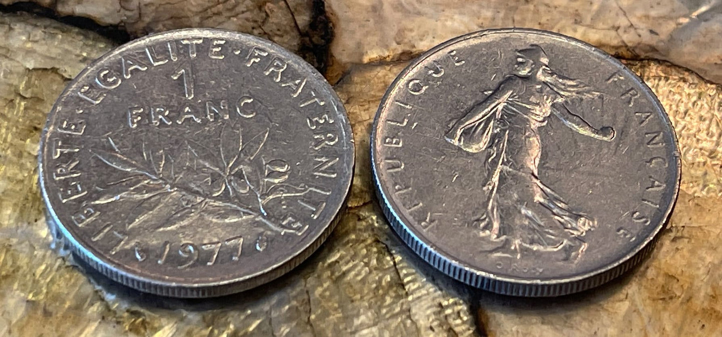 Liberté, égalité, fraternité + Olive Branch & Sower French Authentic Coin Money Franc for Jewelry and Craft Making