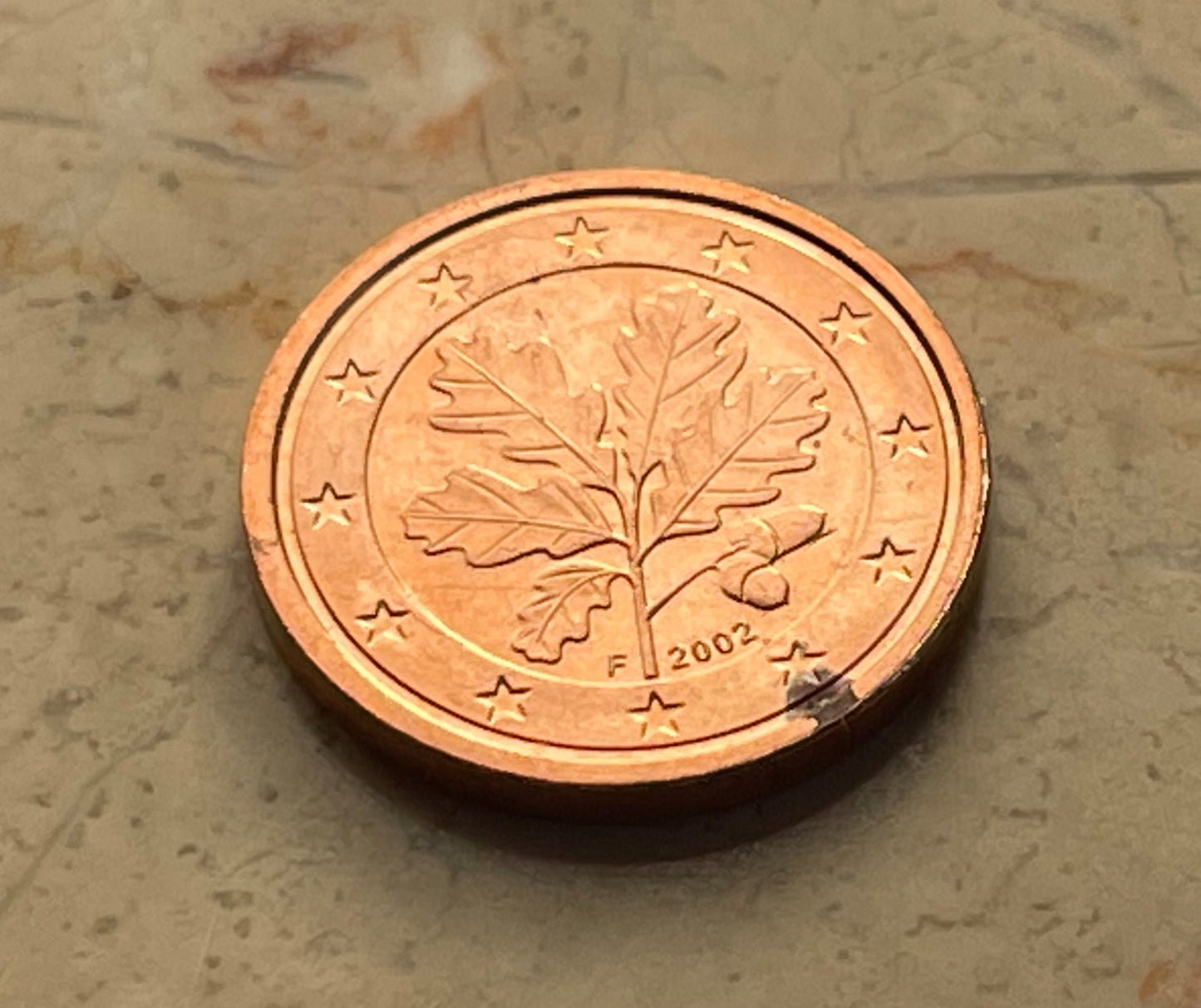 Oak Twig 1 Euro Cent German Authentic Coin Money for Jewelry and Craft Making