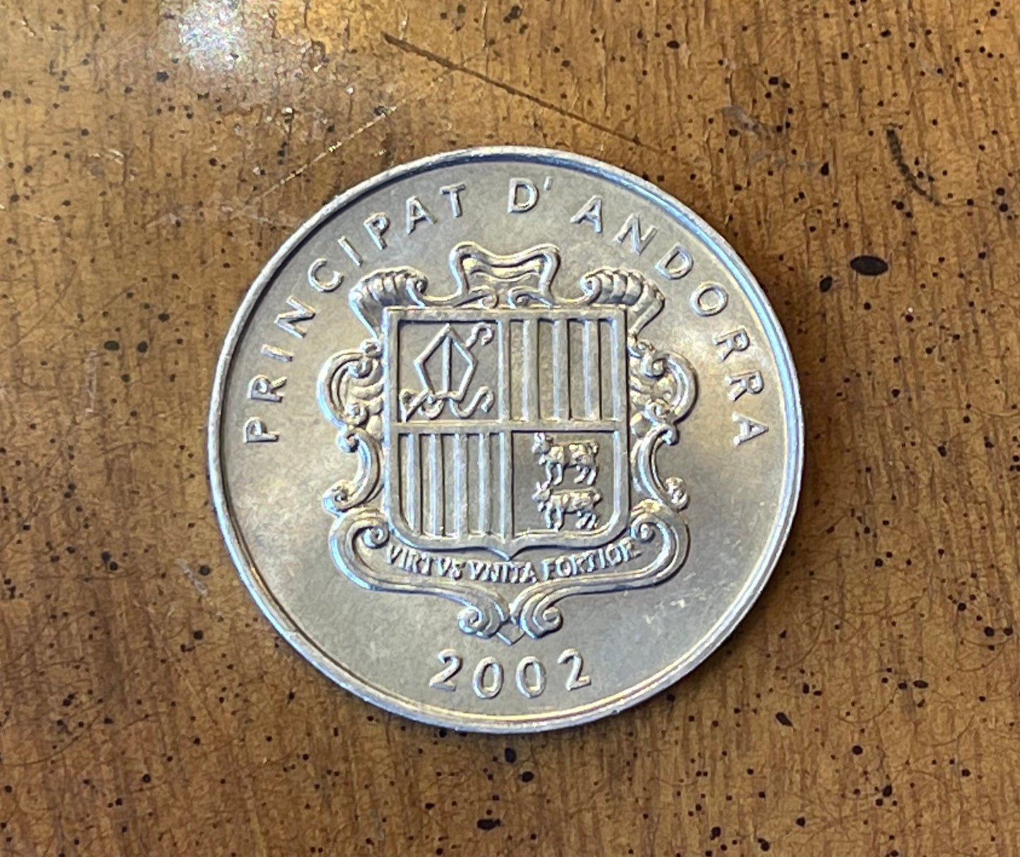 Pyrenean Chamois Goat-Antelope Andorra Authentic Coin 1 Centime Coin Money for Jewelry and Craft Making 2002