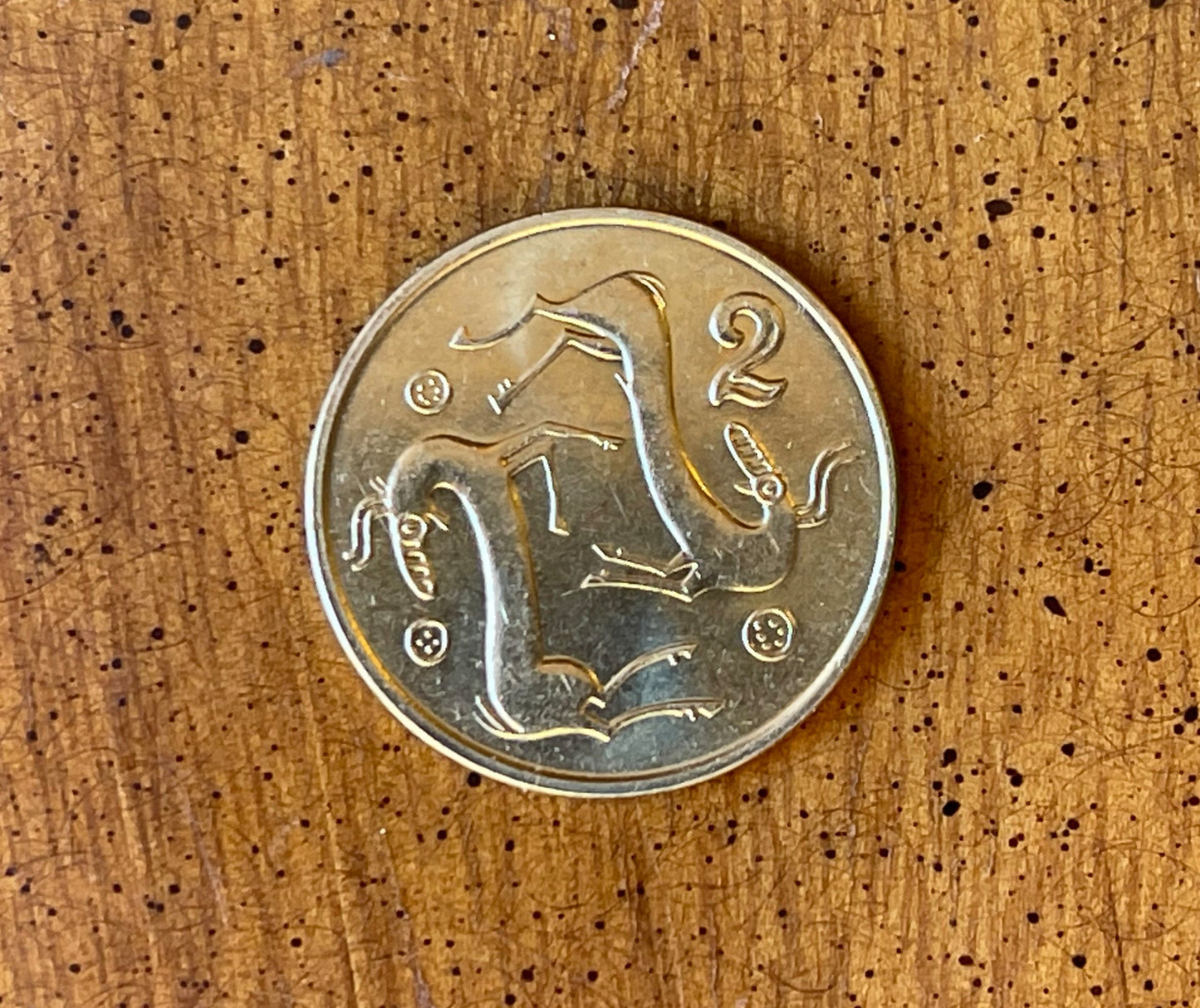 Two Heraldic Goats Cyprus Authentic Coin Money 2 Cents for Jewelry and Craft Making (Capricorn)