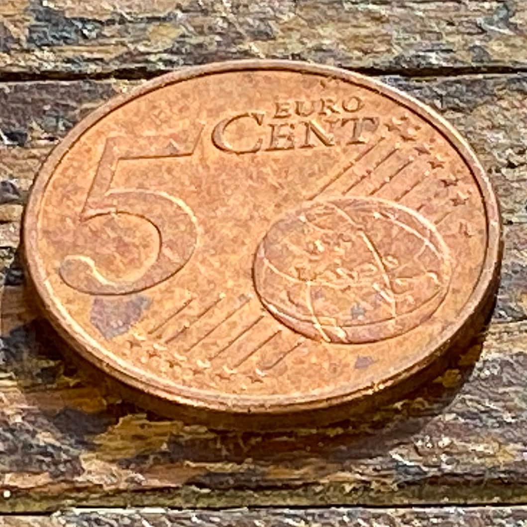 Oak Twig German Authentic Coin Money 5 Euro Cents for Jewelry and Craft Making