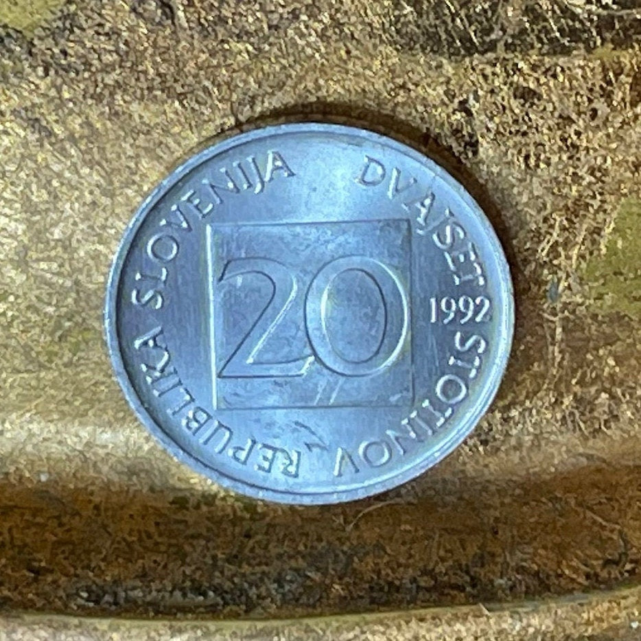 Owl 20 Stotinov Slovenia Authentic Coin Money for Jewelry and Craft Making