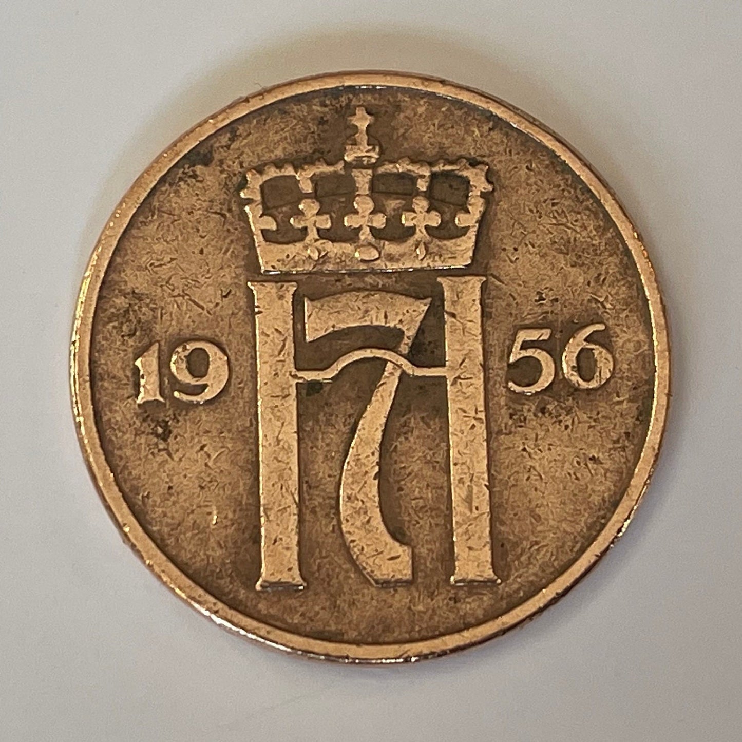 King Haakon 7 Monogram 5 Ore Norway Authentic Coin Money for Jewelry and Craft Making (Haakon VII)