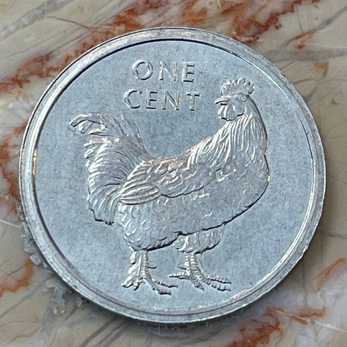 Wild Rooster 1 Cent Cook Islands Authentic Coin Money for Jewelry and Craft Making (Wild Chicken)