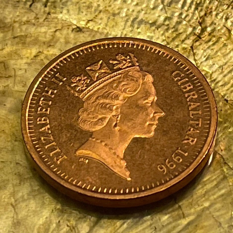 Barbary Partridge Gibraltar 1 Penny Authentic Coin Money for Jewelry and Craft Making