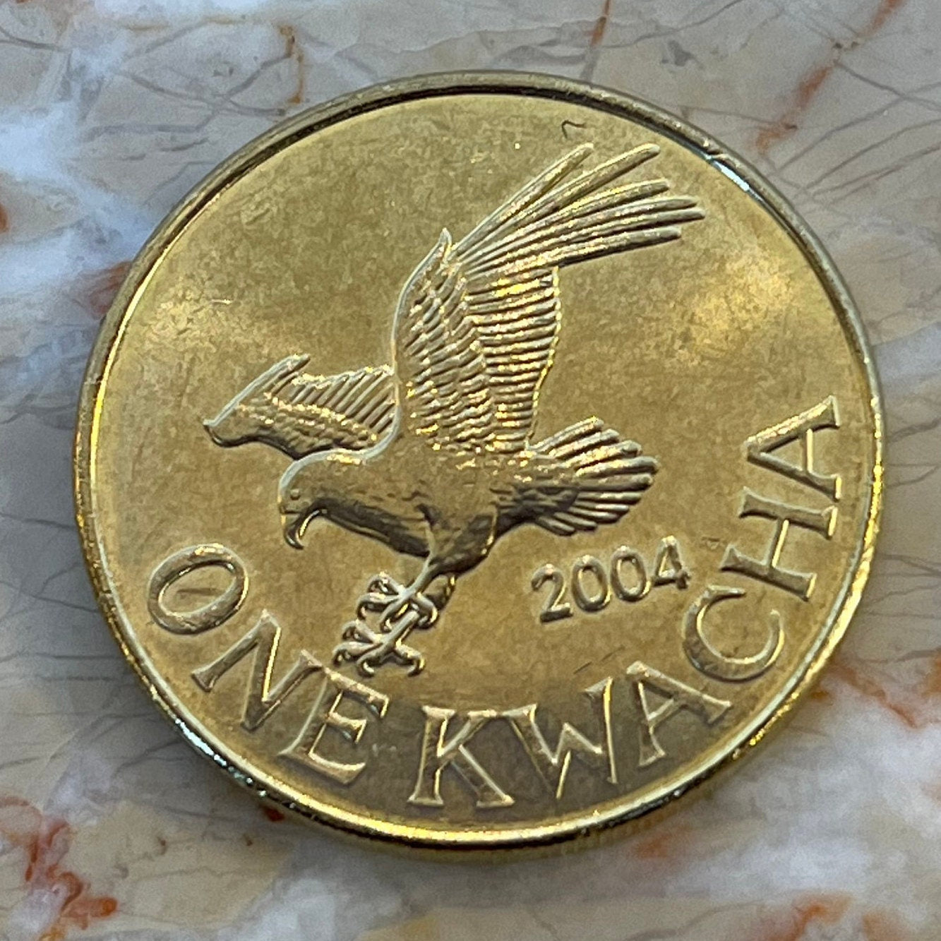 African Fish Eagle Malawi 1 Kwacha Authentic Coin Money for Jewelry and Craft Making