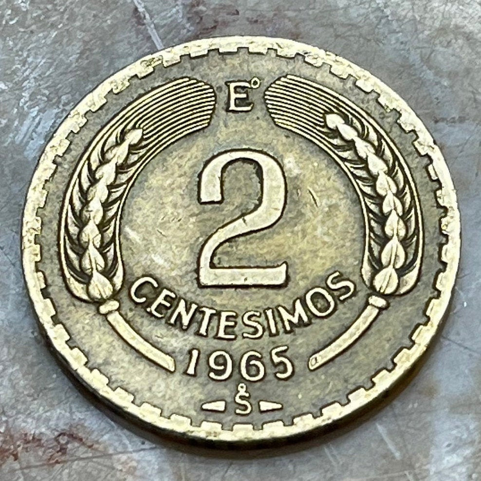 Andean Condor 2 Centesimos Chile Authentic Coin Money for Jewelry and Craft Making