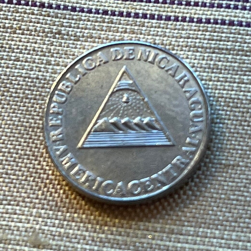 Turquoise-browed Motmot Nicaragua 5 Centavos Authentic Coin Money for Jewelry and Craft Making