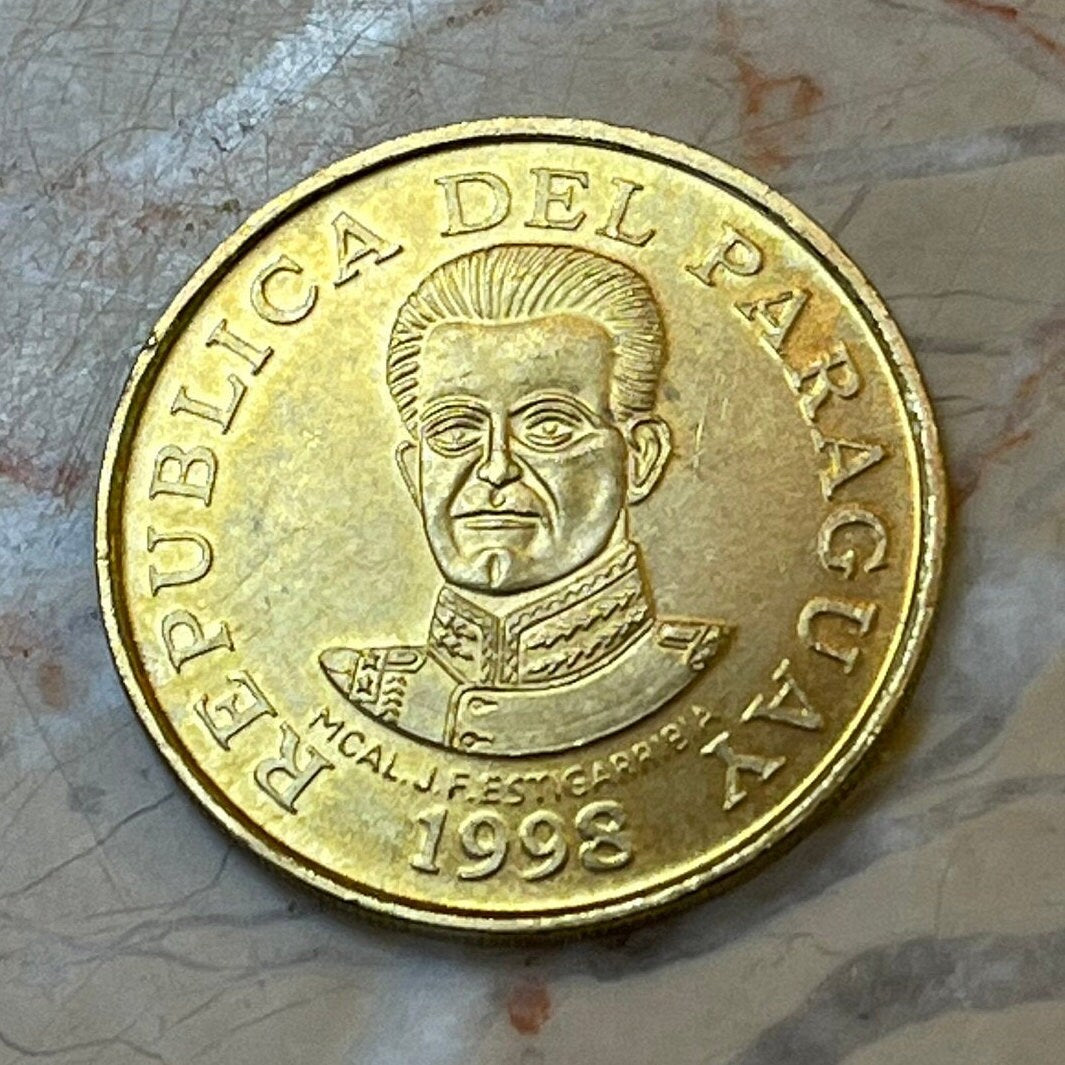 Marshal Estigarribia 50 Guaranies Paraguay Authentic Coin Money for Jewelry and Craft Making (Acaray River Dam)