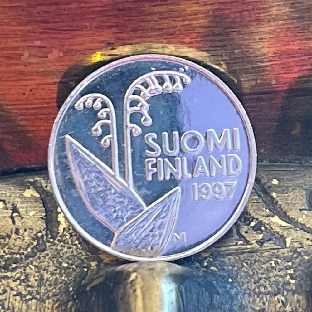 Lily of the Valley & Honeycomb 10 Pennia Finland Authentic Coin Money for Jewelry and Craft Making