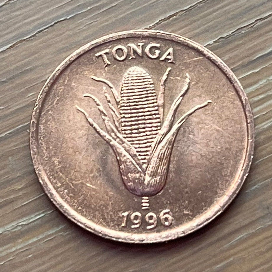 Vanilla Plant & Ear of Corn "Grow More Food" 1 Seniti Tonga Authentic Coin Money for Jewelry and Craft Making (World Food Day)