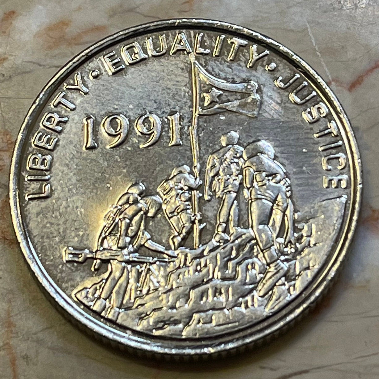 Elephant with Baby & Liberty Equality Justice 100 Cents Eritrea Authentic Coin Money for Jewelry and Craft Making