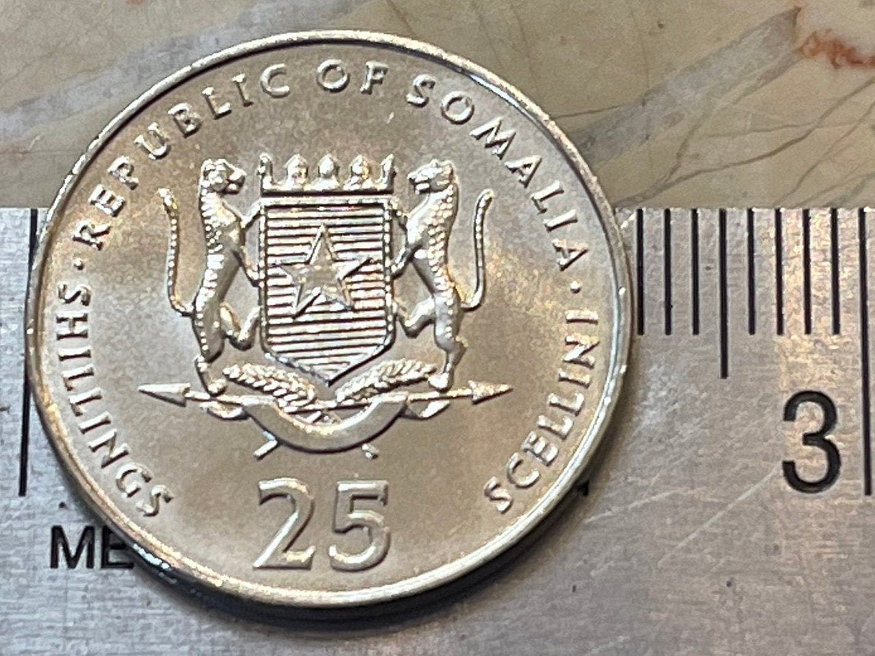 Soccer 25 Shillings Somalia Authentic Coin Money for Jewelry and Craft Making (Ocean Stars Football Team)