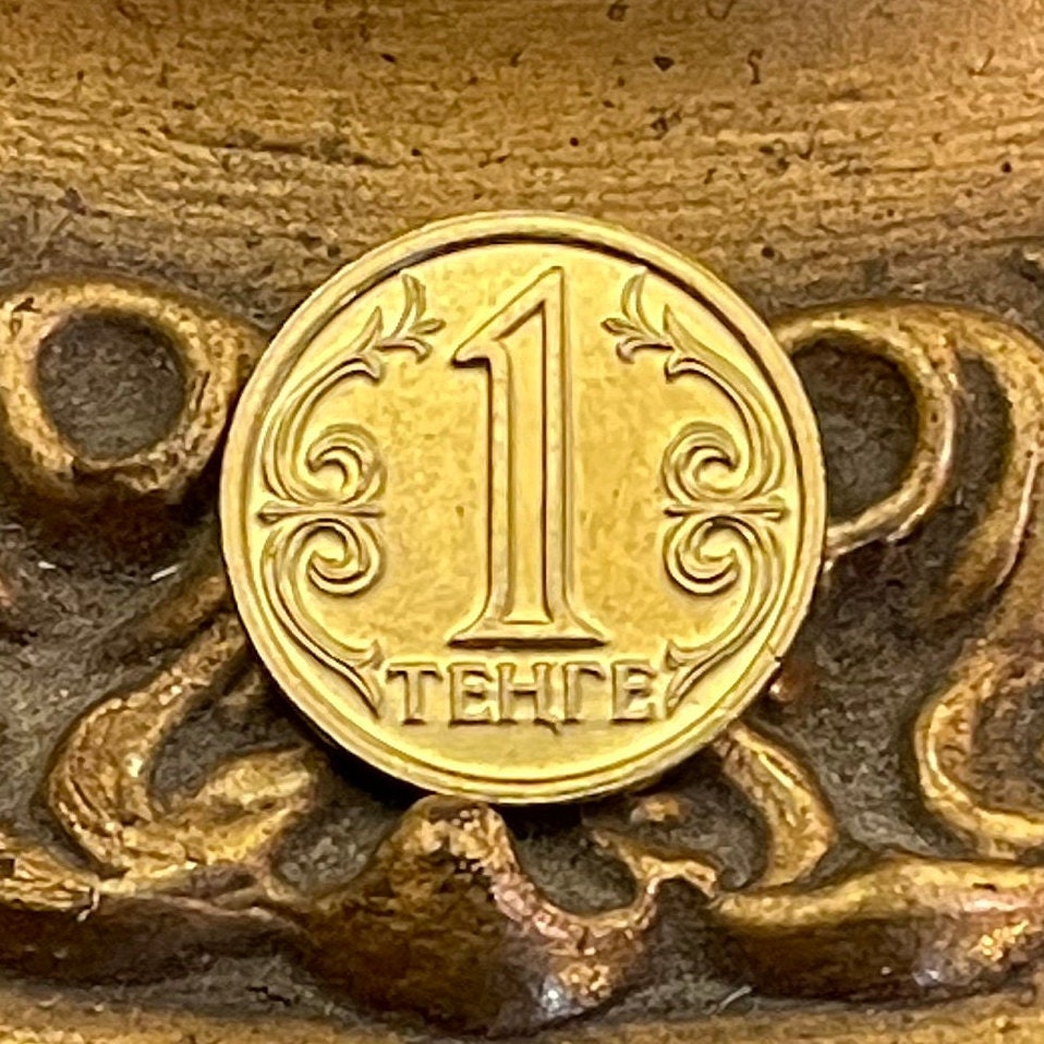 Tulpar Winged Horses 1 Tenge Kazakhstan Authentic Coin Money for Jewelry and Craft Making