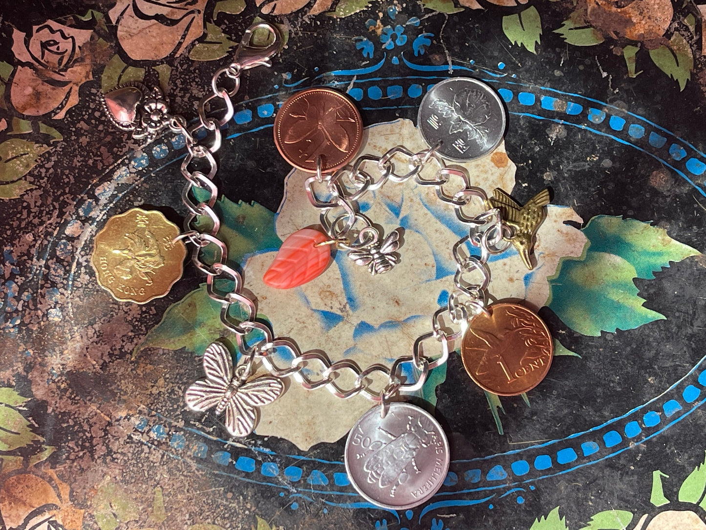 Butterfly charm - 12x17 mm - Antique Silver plated - garden themed boho pendant drop for personalized jewelry