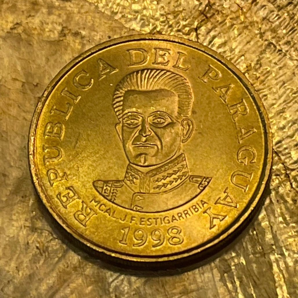 Marshal Estigarribia 50 Guaranies Paraguay Authentic Coin Money for Jewelry and Craft Making (Acaray River Dam)