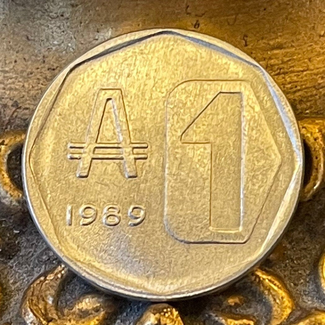 Buenos Aires City Hall 1 Austral Argentina Authentic Coin for Jewelry and Craft Making 1989
