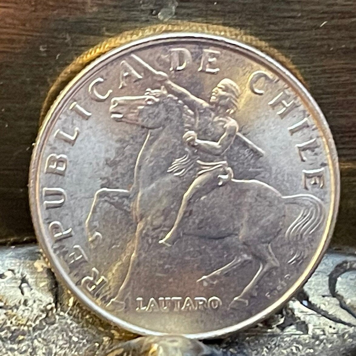 Lautaro 5 Escudos Chile Authentic Coin Money for Jewelry and Craft Making (Freedom Fighter)