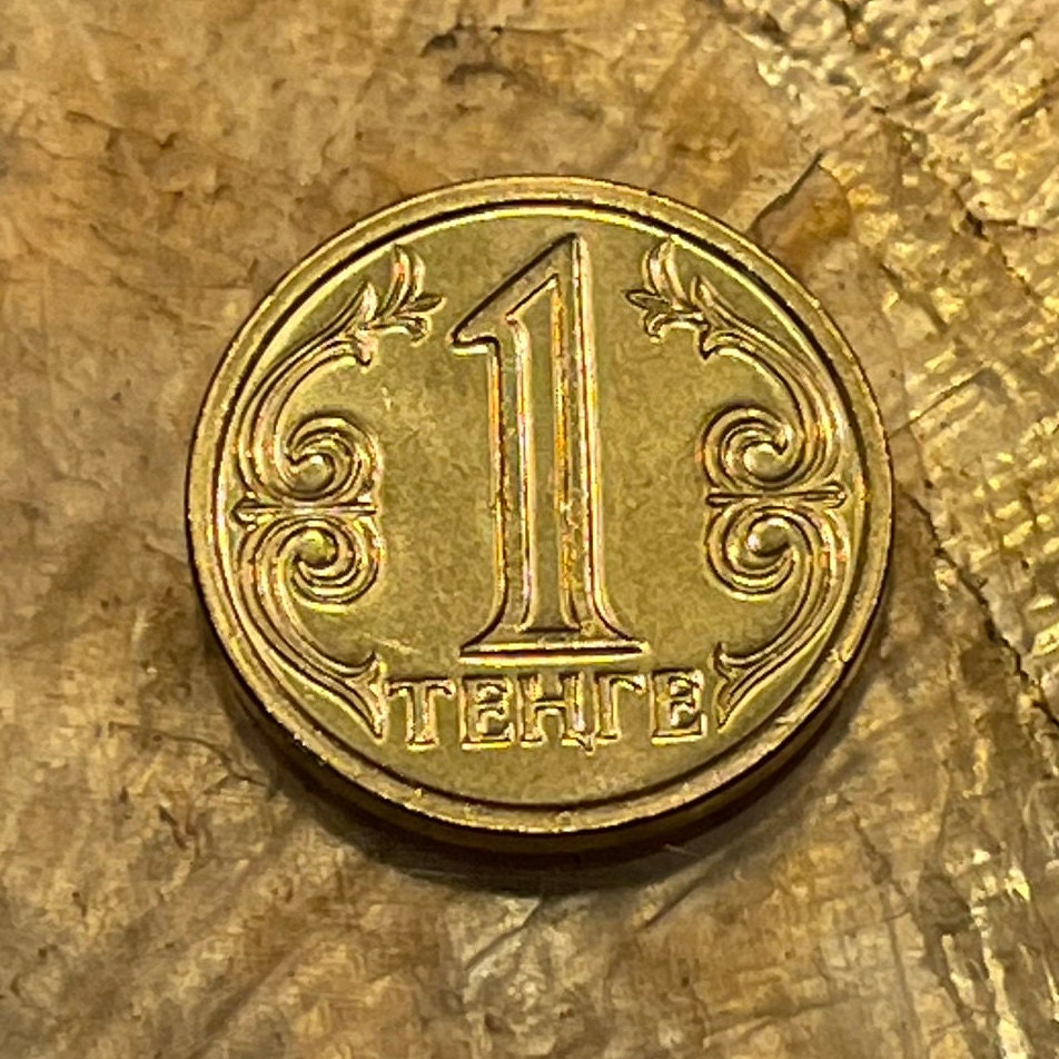 Tulpar Winged Horses 1 Tenge Kazakhstan Authentic Coin Money for Jewelry and Craft Making