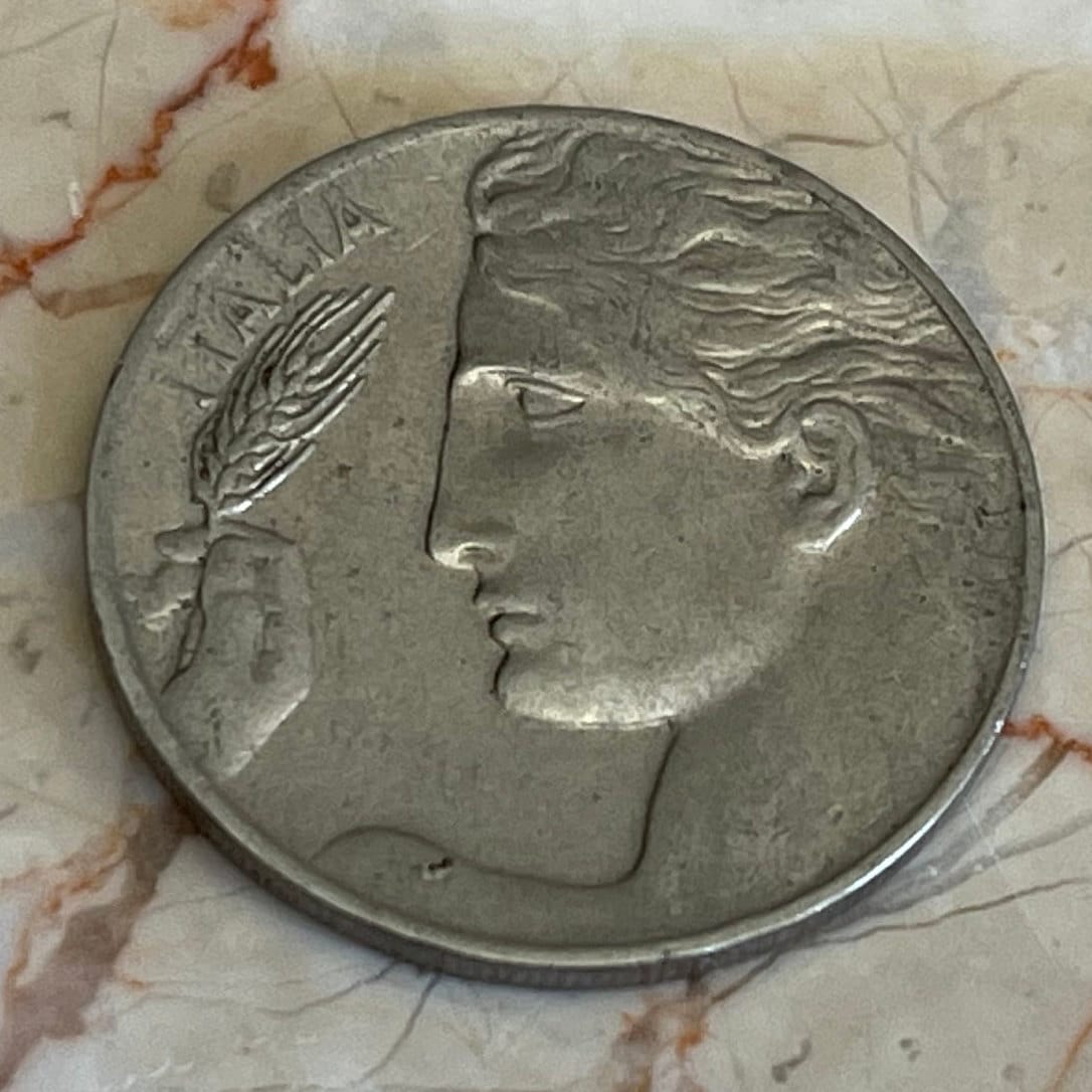 Liberty Hovering "Libertà Librata" 20 Centesimi Italy Authentic Coin Money for Jewelry and Craft Making