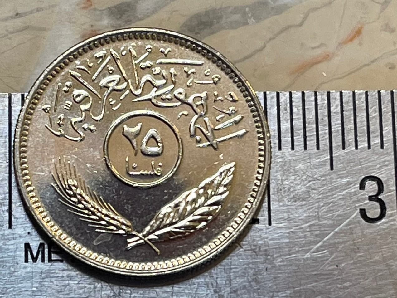 Date Palm Trees 25 Fils Iraq Authentic Coin Money for Jewelry and Craft Making
