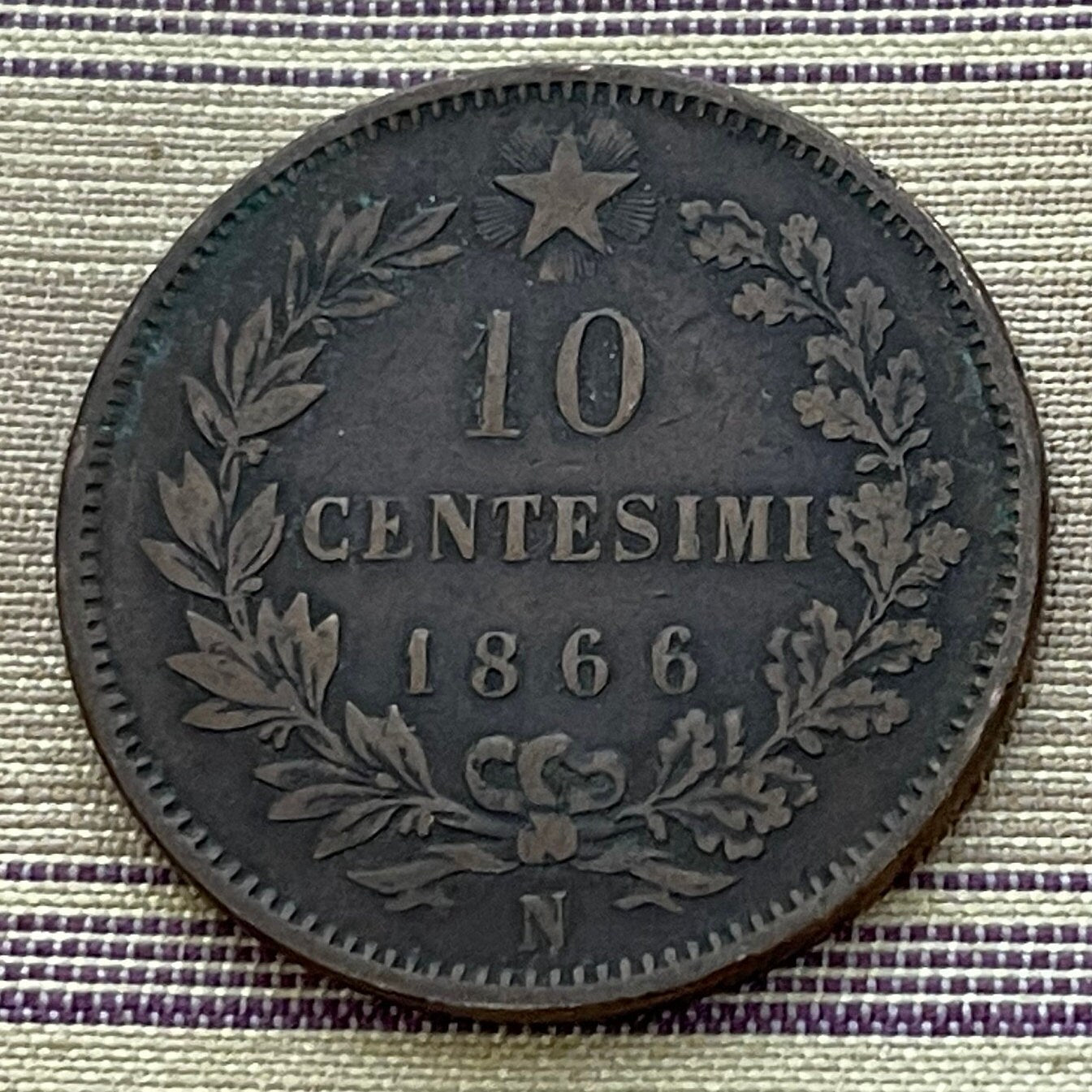 First King of Italy Victor Emmanuel 10 Centesimi Italy Authentic Coin Money for Jewelry and Craft Making
