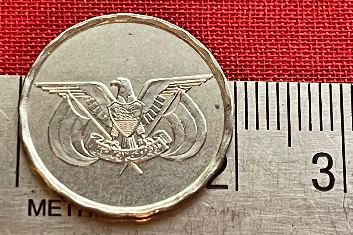 Eagle of Saladin 1 Rial Yemen Authentic Coin Money for Jewelry and Craft Making