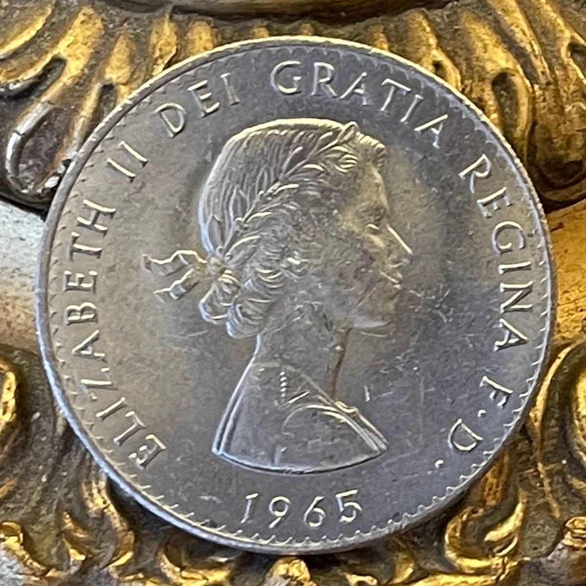 Winston Churchill 1 Crown Authentic Coin Money for Jewelry and Craft Making (Death of Winston Churchill) (1965)