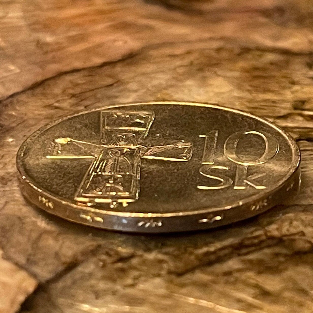 Three Marys Cross of Great Moravia 10 Korún Slovak Republic Authentic Coin Money for Jewelry and Crafts (Virgin Mary) (Easter)