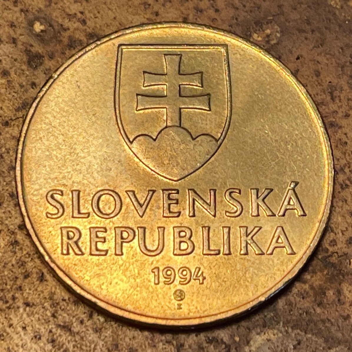 Three Marys Cross of Great Moravia 10 Korún Slovak Republic Authentic Coin Money for Jewelry and Crafts (Virgin Mary) (Easter)