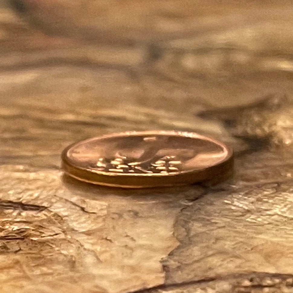 Queen Juliana 1 Cent Netherlands Authentic Coin Money for Jewelry and Craft Making (Staff of Mercury)