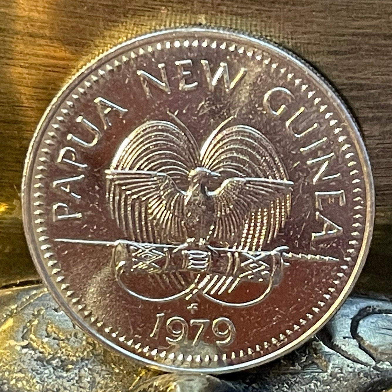 Dwarf Cassowary & Bird of Paradise 20 Toea Papua New Guinea Authentic Coin Money for Jewelry and Craft Making