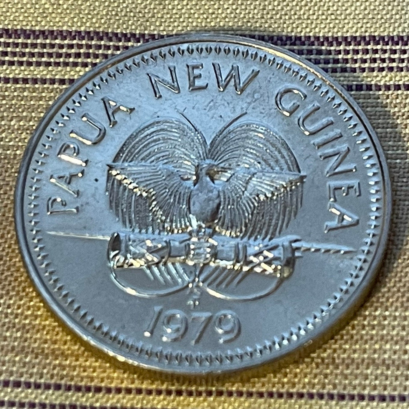 Bird of Paradise & Dwarf Cassowary 20 Toea Papua New Guinea Authentic Coin Money for Jewelry and Craft Making