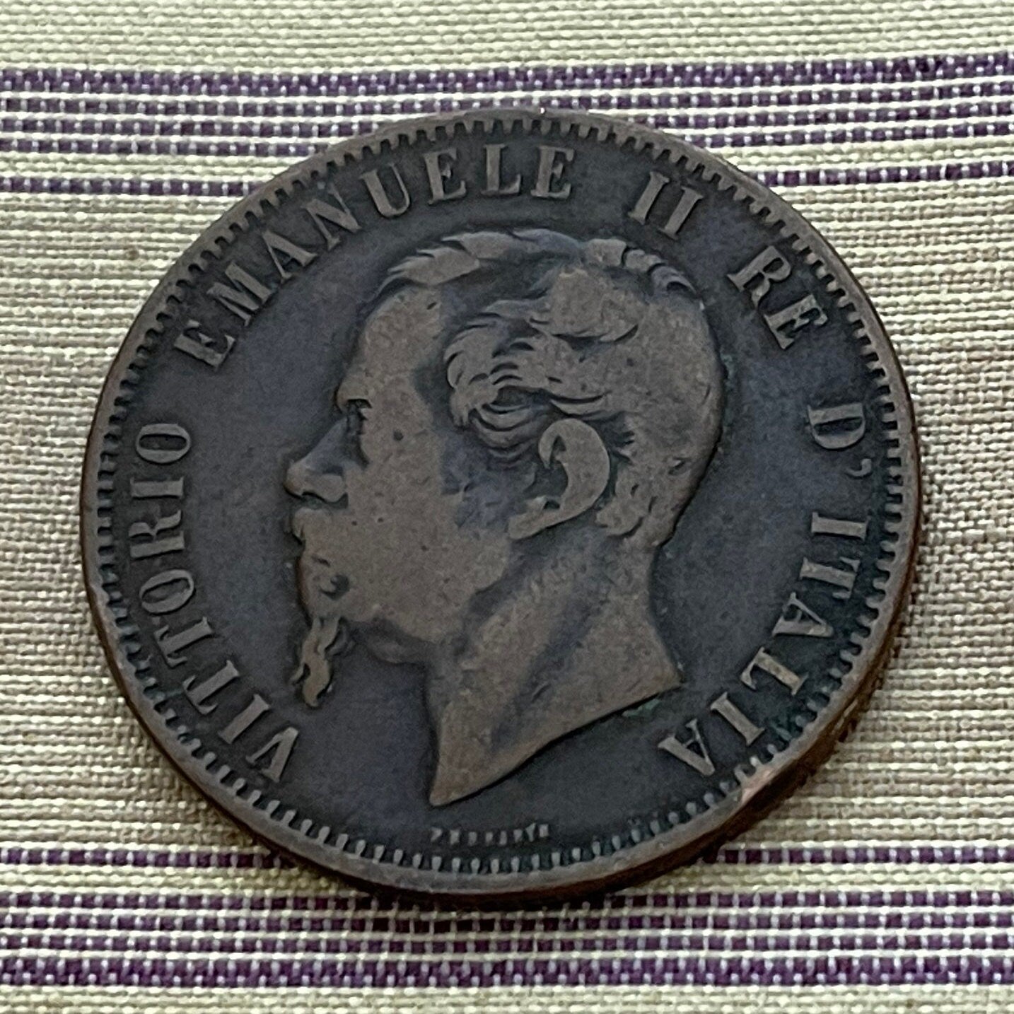 First King of Italy Victor Emmanuel 10 Centesimi Italy Authentic Coin Money for Jewelry and Craft Making