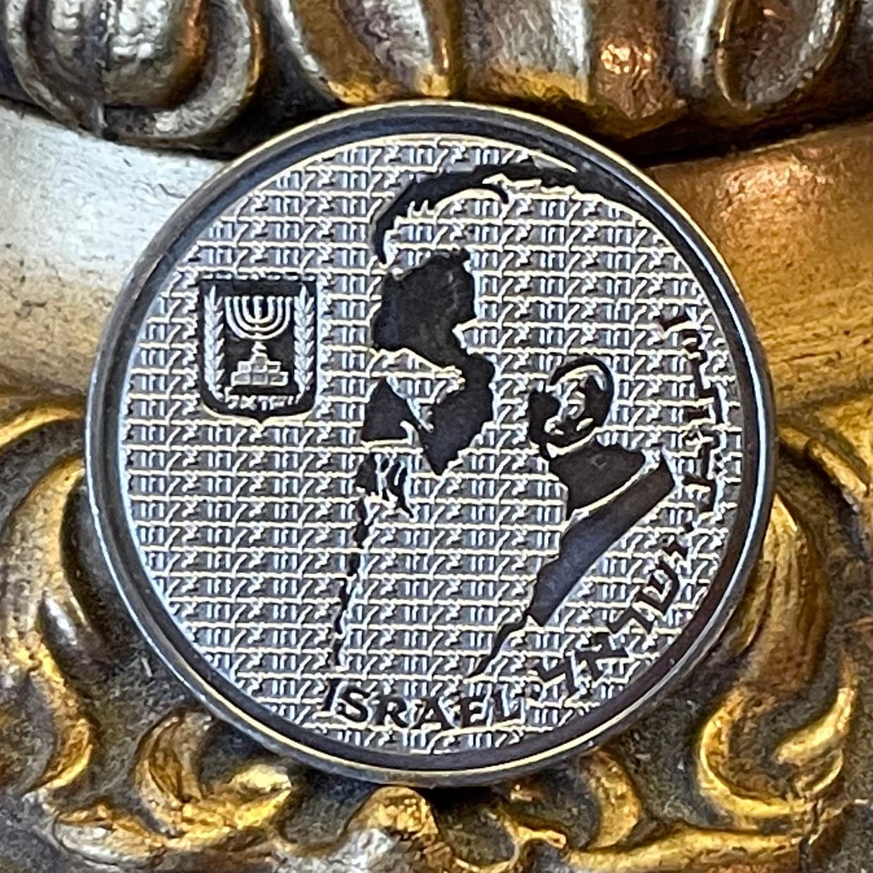 Theodor Herzl 10 Shequalim Israel Authentic Coin Money for Jewelry and Craft Making (Father of Israel) (Zionism) 1984