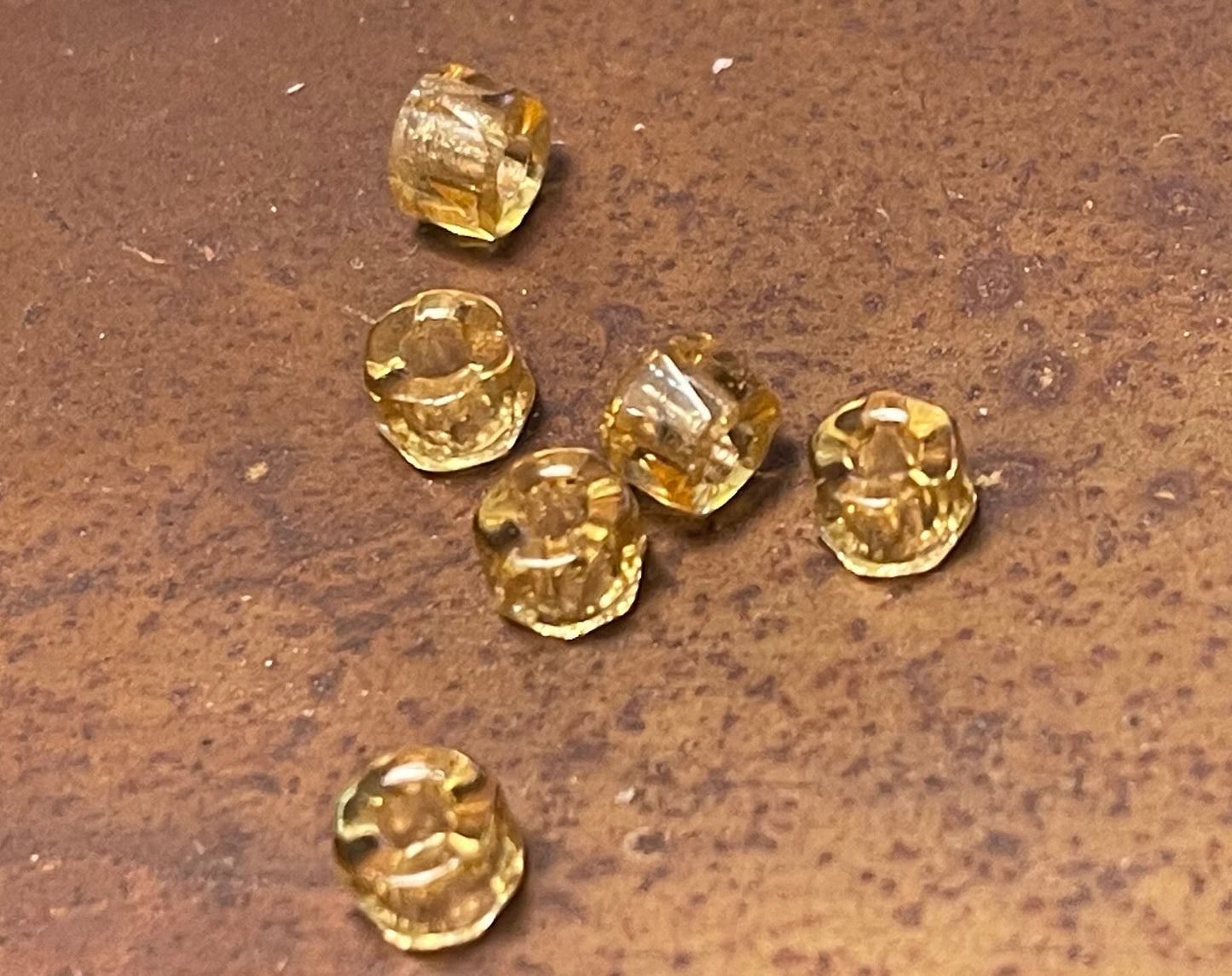 6mm Czech glass roller beads, choose color or mixed, honey, aqua, gold (lot of 20), fire polished crystal, large hole