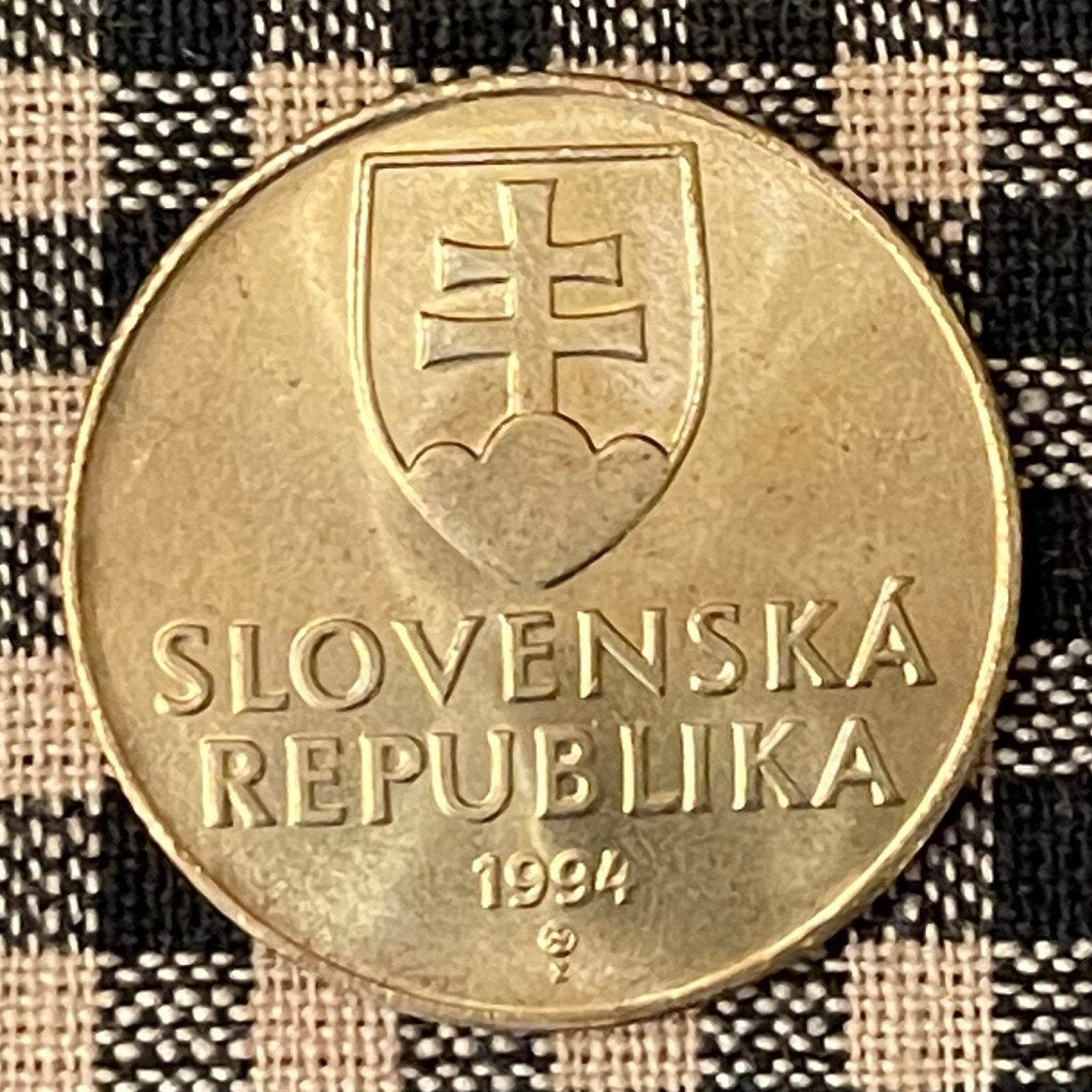 Three Marys Cross of Great Moravia 10 Korún Slovak Republic Authentic Coin Money for Jewelry and Crafts (Virgin Mary) (Easter)