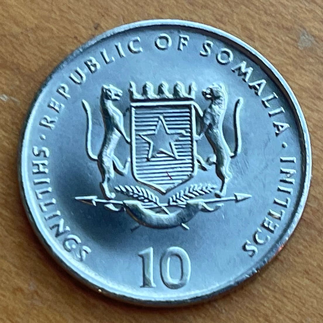 Year of the Pig Chinese Zodiac 10 Shillings Somalia Authentic Coin Money for Jewelry and Craft Making (2000)