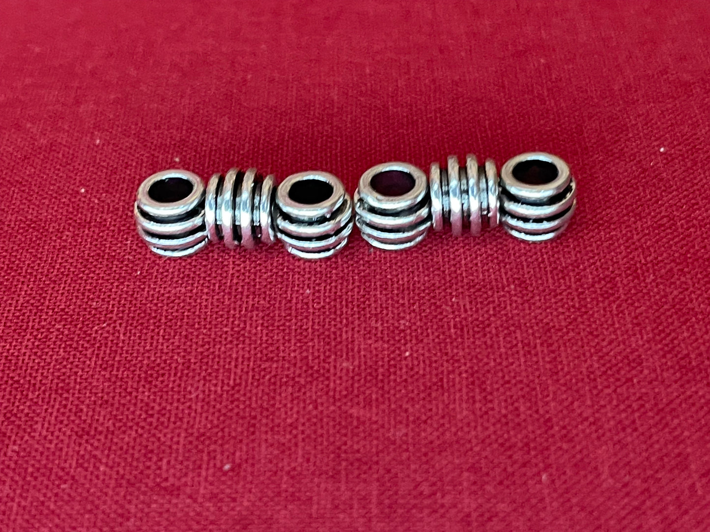 Bali Beads chunky, grooved bee barrel design (lot of 12 or 36) Premium quality large hole striped spacer bead in antique silver