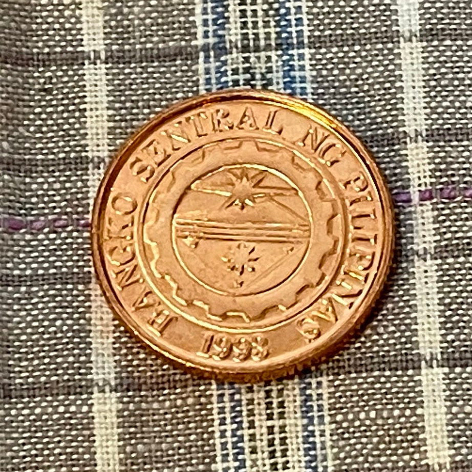 Mountain Sunrise 10 Centimos Philippines Authentic Coin Money for Jewelry and Craft Making (Bank Logo)