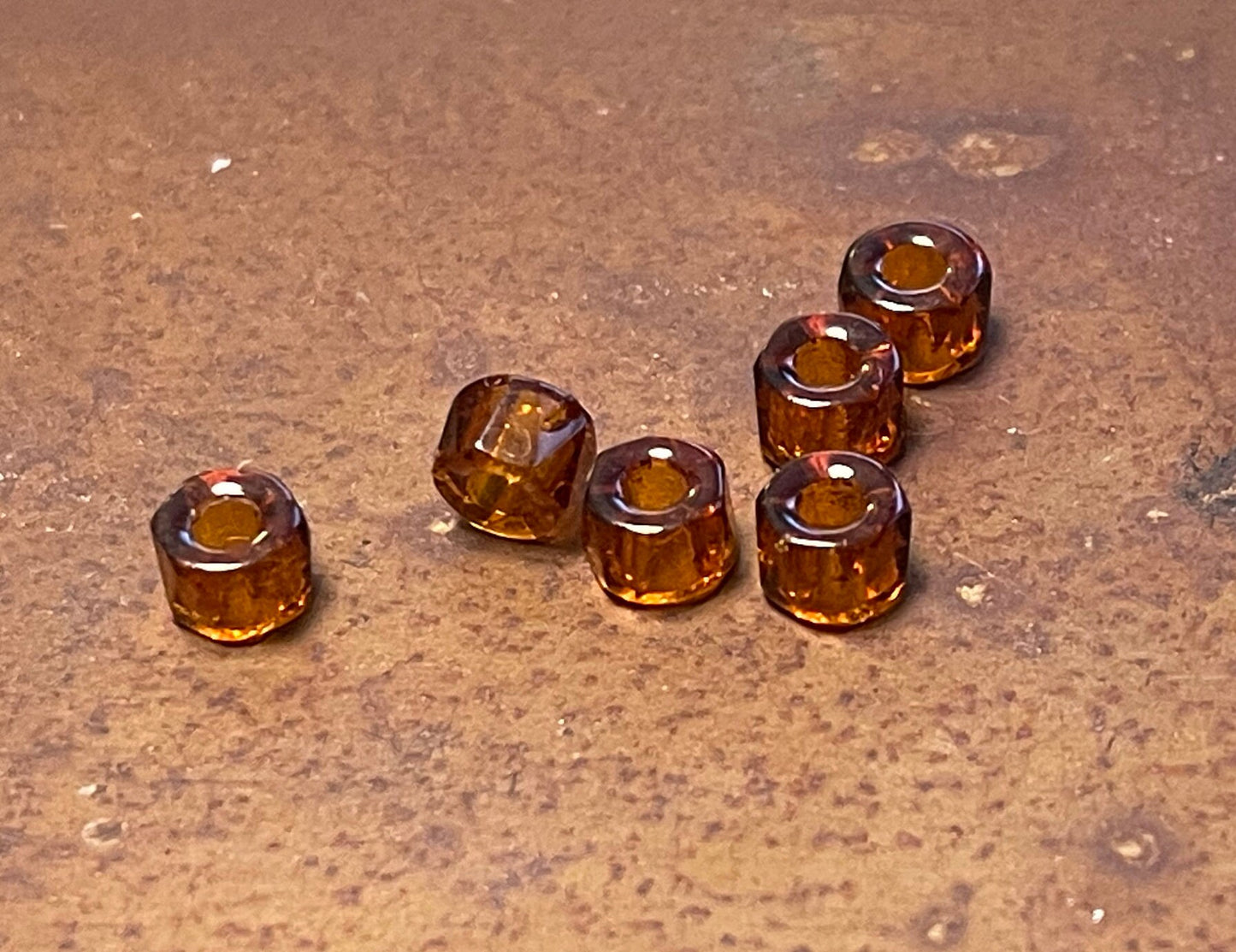 6mm Czech glass roller beads, choose color or mixed, honey, aqua, gold (lot of 20), fire polished crystal, large hole