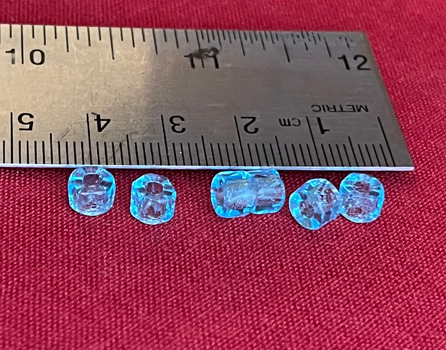 6mm Czech glass roller beads, choose color or mixed, honey, aqua, gold (lot of 20), fire polished crystal, large hole