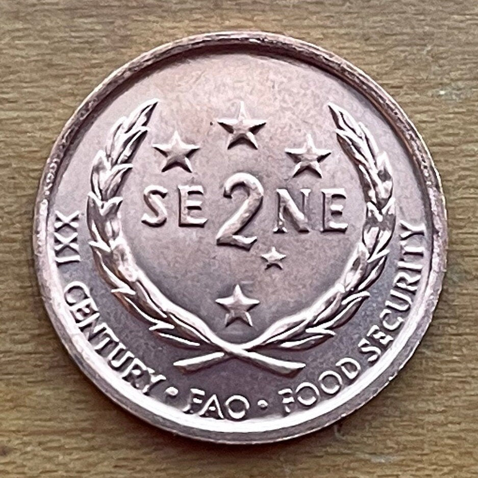 Southern Cross Constellation ("Crux") & President Malietoa Tanumafili II 2 Sene Samoa Authentic Coin Money for Jewelry (FAO) (Stars)