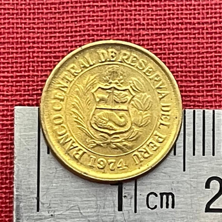 Cinchona Quinine Flower 5 Centavos Peru Authentic Coin Money for Jewelry (Malaria) (Medicinal) (Get Well Soon) (Curative) (Tonic Water)