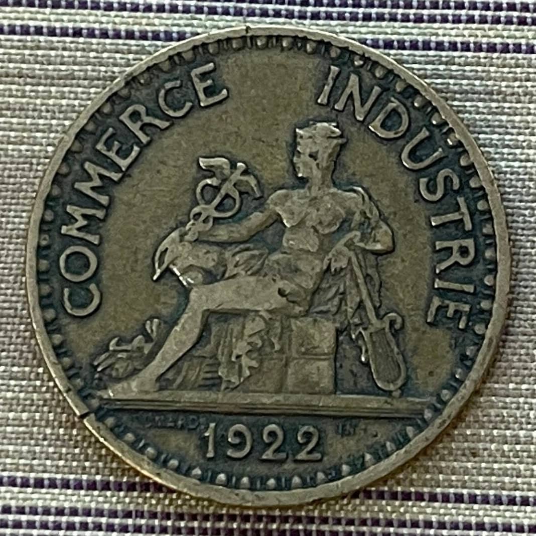 Mercury (Large) God of Commerce and Industry & Liberté, Égalité, Fraternité 2 Francs France Authentic Coin Money for Jewelry (Hermes)